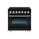 Hallman Bold Series 36" Dual Fuel Freestanding Range with Chrome Trim