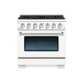 Hallman Bold Series 36" Dual Fuel Freestanding Range with Chrome Trim