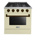 Hallman Bold Series 30" Gas Freestanding Range with Bronze Trim