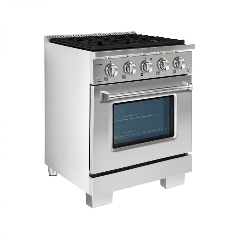 Hallman Bold Series 30" Gas Freestanding Range with Chrome Trim