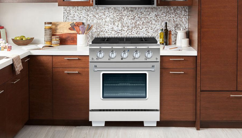 Hallman Bold Series 30" Gas Freestanding Range with Chrome Trim