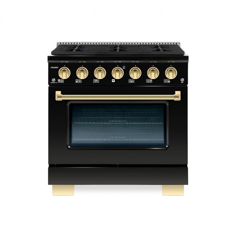 Hallman Bold Series 36" Gas Freestanding Range with Brass Trim