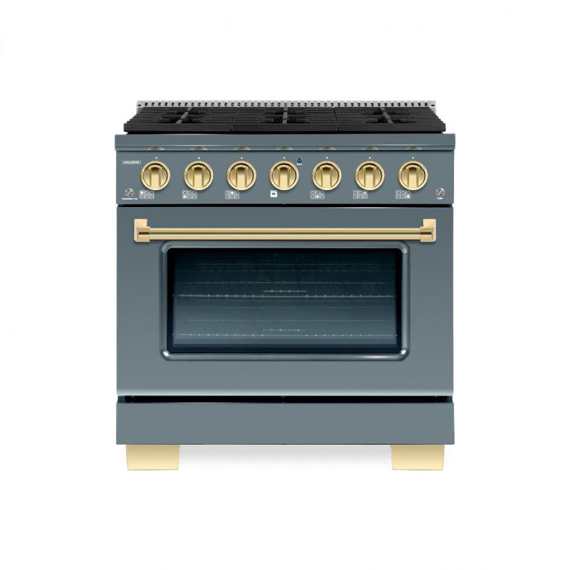 Hallman Bold Series 36" Gas Freestanding Range with Brass Trim