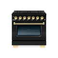 Hallman Bold Series 36" Gas Freestanding Range with Brass Trim