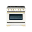 Hallman Classico Series 30" Dual Fuel Freestanding Range with Brass Trim