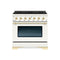 Hallman Classico Series 30" Dual Fuel Freestanding Range With Bronze Trim