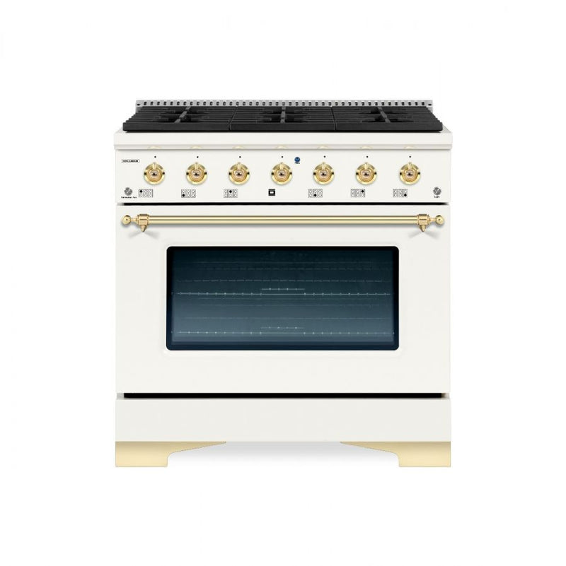 Hallman Classico Series 30" Dual Fuel Freestanding Range With Bronze Trim