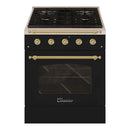 Hallman Classico Series 30" Dual Fuel Freestanding Range with Brass Trim