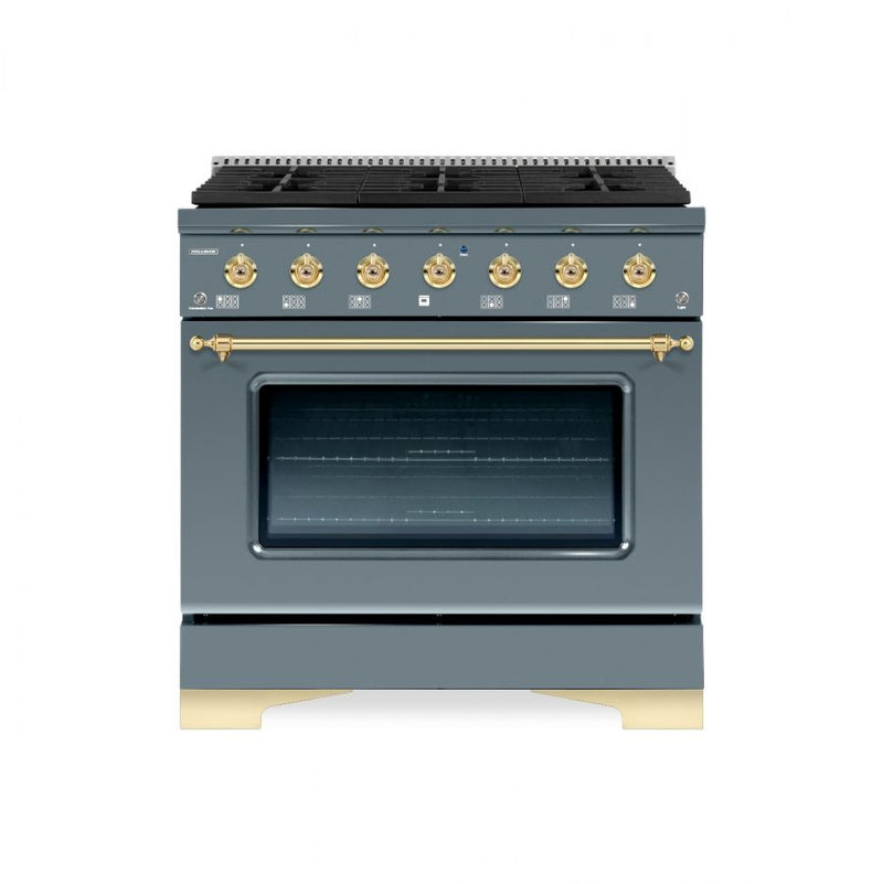 Hallman Classico Series 30" Dual Fuel Freestanding Range With Bronze Trim