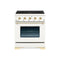 Hallman Classico Series 30" Gas Freestanding Range with Brass Trim