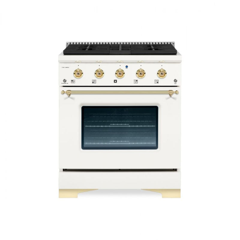 Hallman Classico Series 30" Gas Freestanding Range with Brass Trim