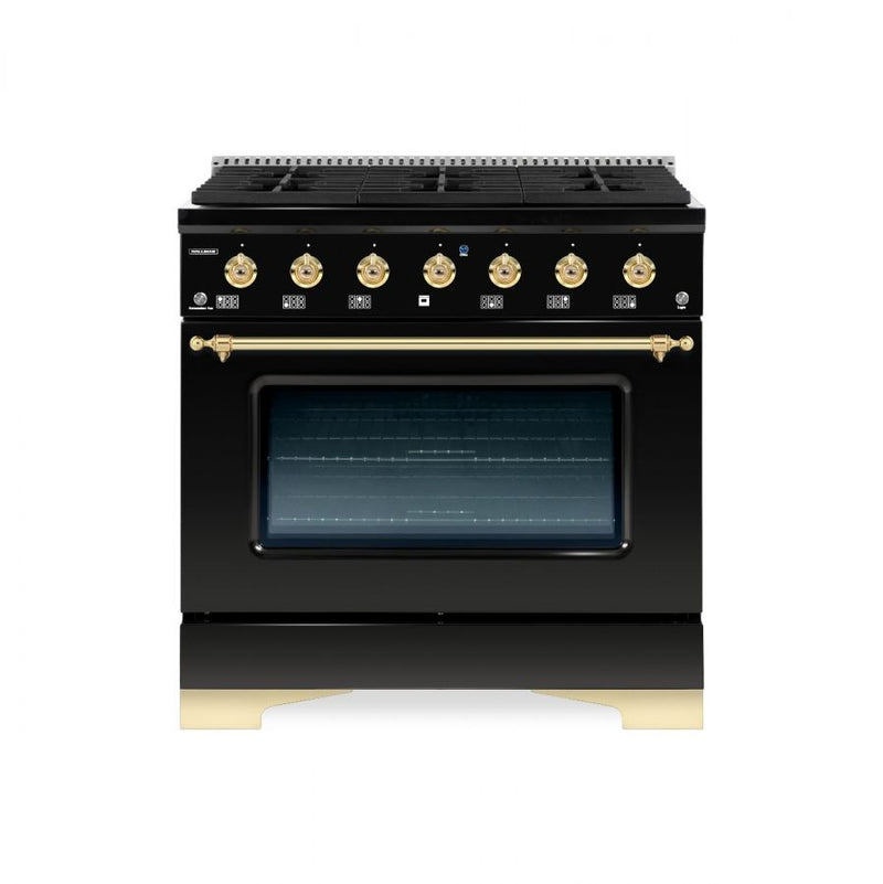 Hallman Classico Series 36" Dual Fuel Freestanding Range With Bronze Trim