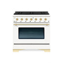 Hallman Classico Series 36" Dual Fuel Freestanding Range With Bronze Trim