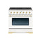 Hallman Classico Series 36" Dual Fuel Freestanding Range With Bronze Trim