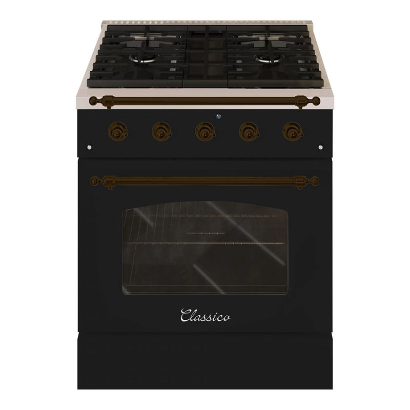 Hallman Classico Series 30" Gas Freestanding Range with Bronze Trim