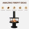 Modern Indoor Round Glass Real Fire Fireplace Ember 3