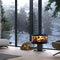 Modern Indoor Round Glass Real Fire Fireplace Ember 3