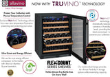Allavino FlexCount Series 56 Bottle Single Zone Built-In Wine Refrigerator with Black Door Right Hinge VSWR56-1BR20