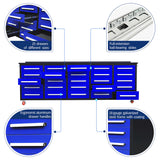 Chery Industrial 10ft 25-Drawer Storage Workbench with Wheels