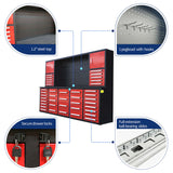 Chery Industrial 10ft Workbench Cabinet (40 Drawers, 2 Cabinets & 1 Pegboard)