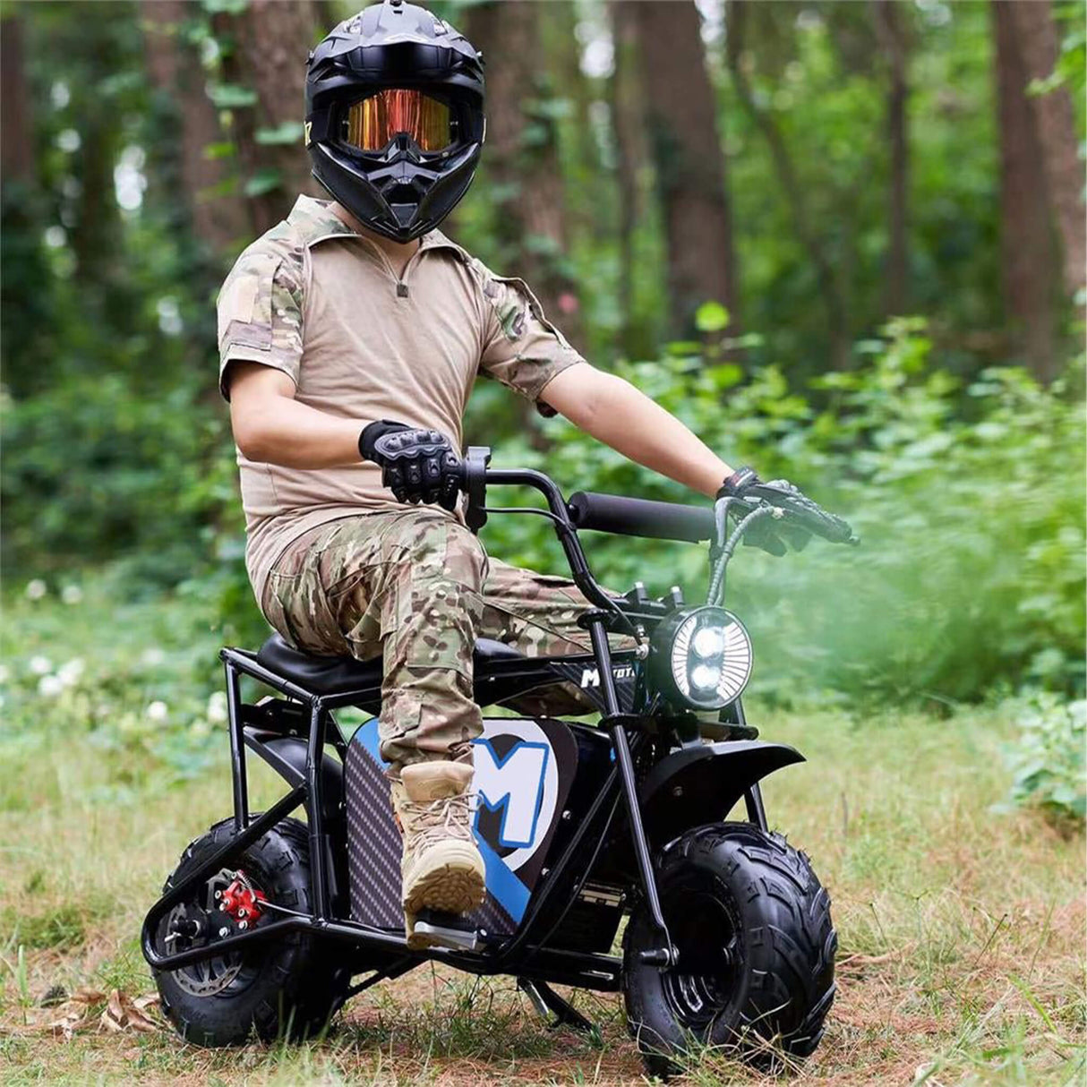 MotoTec 1000W 48V/12AH Electric Powered Mini Bike, Black