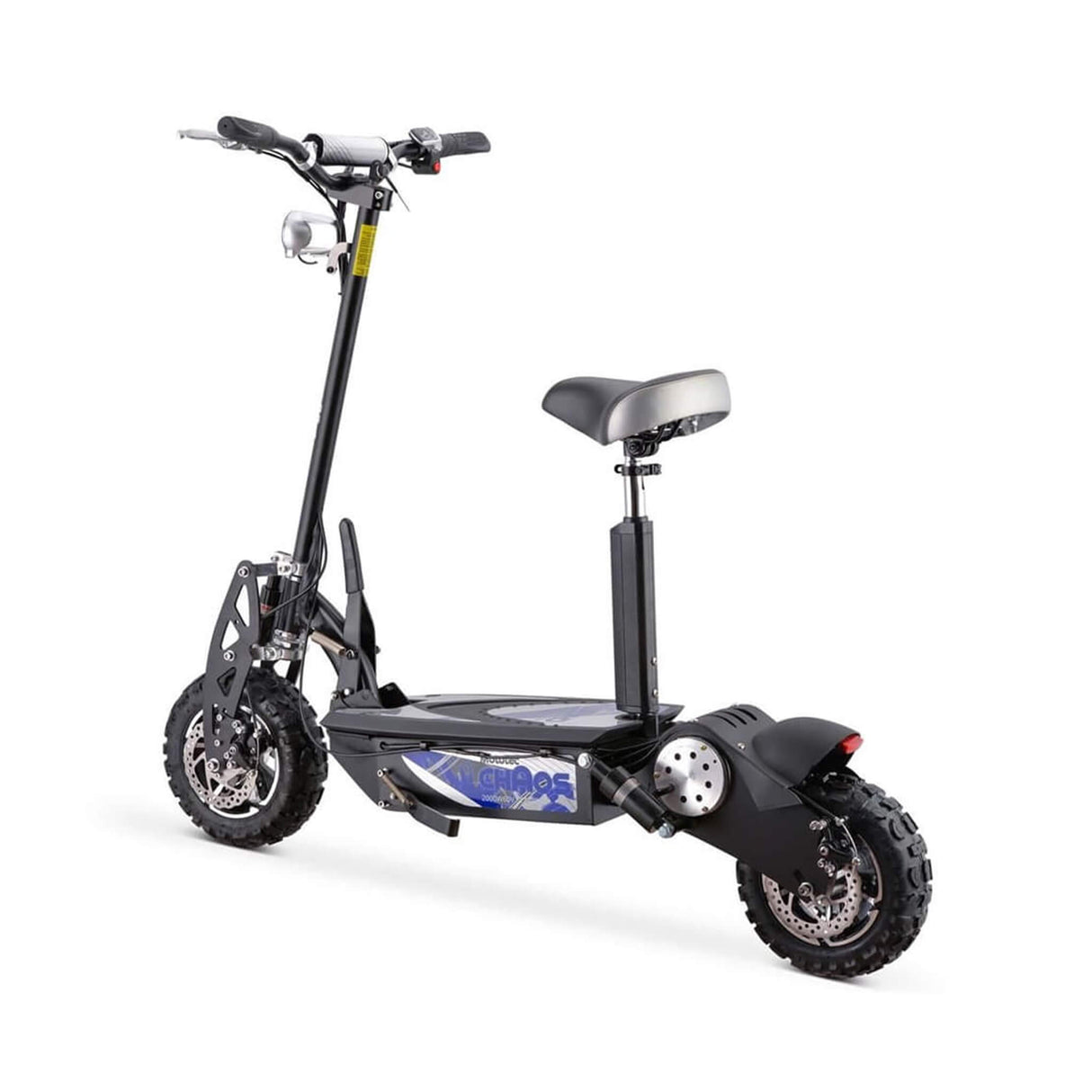 MotoTec Chaos 2000W 60V High-Performance Foldable Black Electric Lithium Scooter With Large 11 Inch Wheels