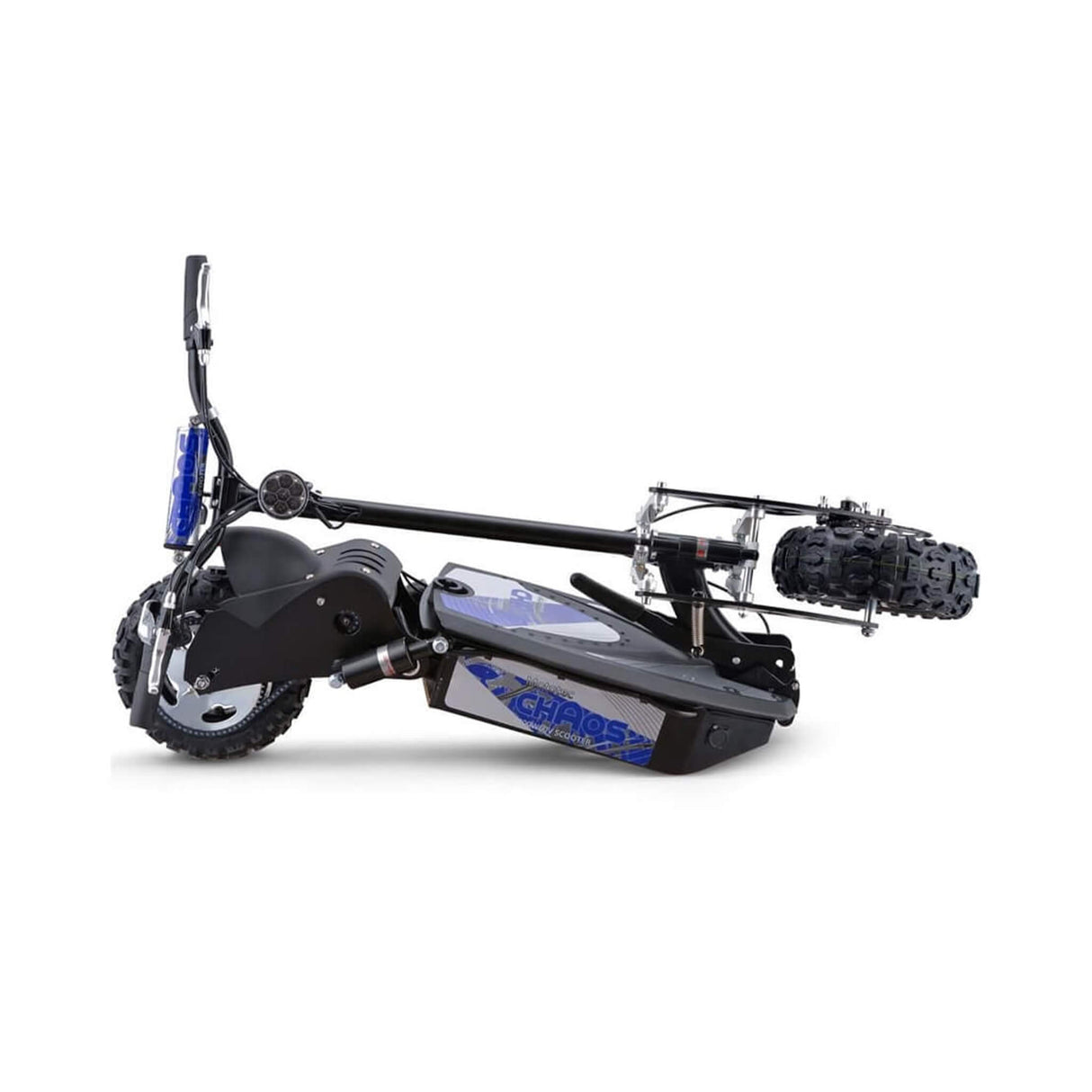 MotoTec Chaos 2000W 60V High-Performance Foldable Black Electric Lithium Scooter With Large 11 Inch Wheels