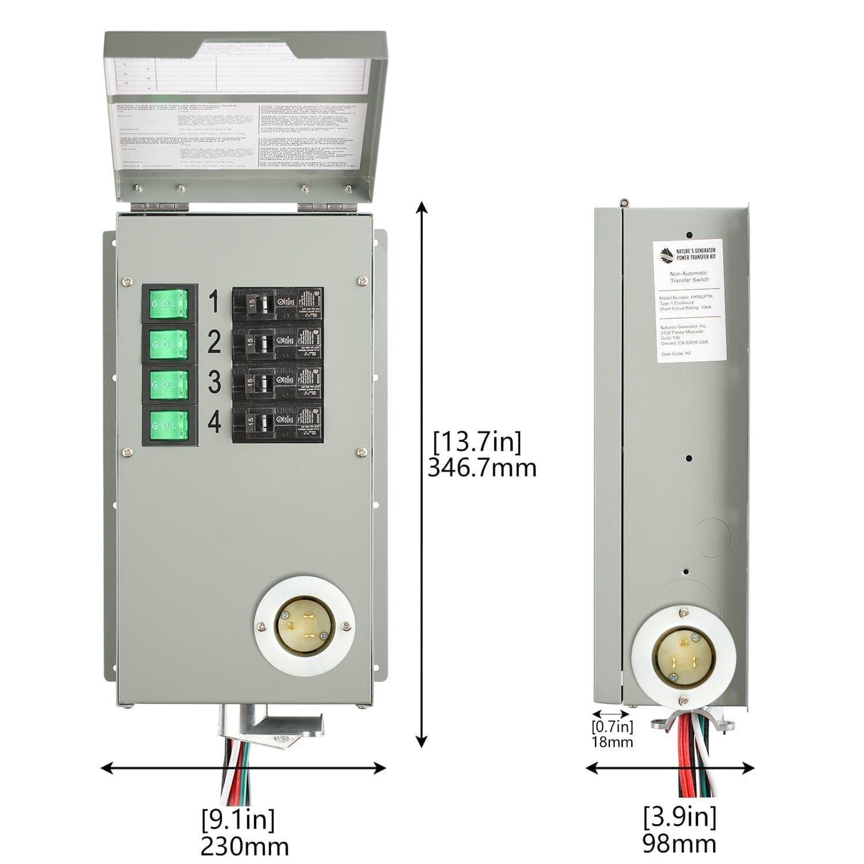 Nature's Generator Lithium 1800 Solar Generator and Transfer Switch