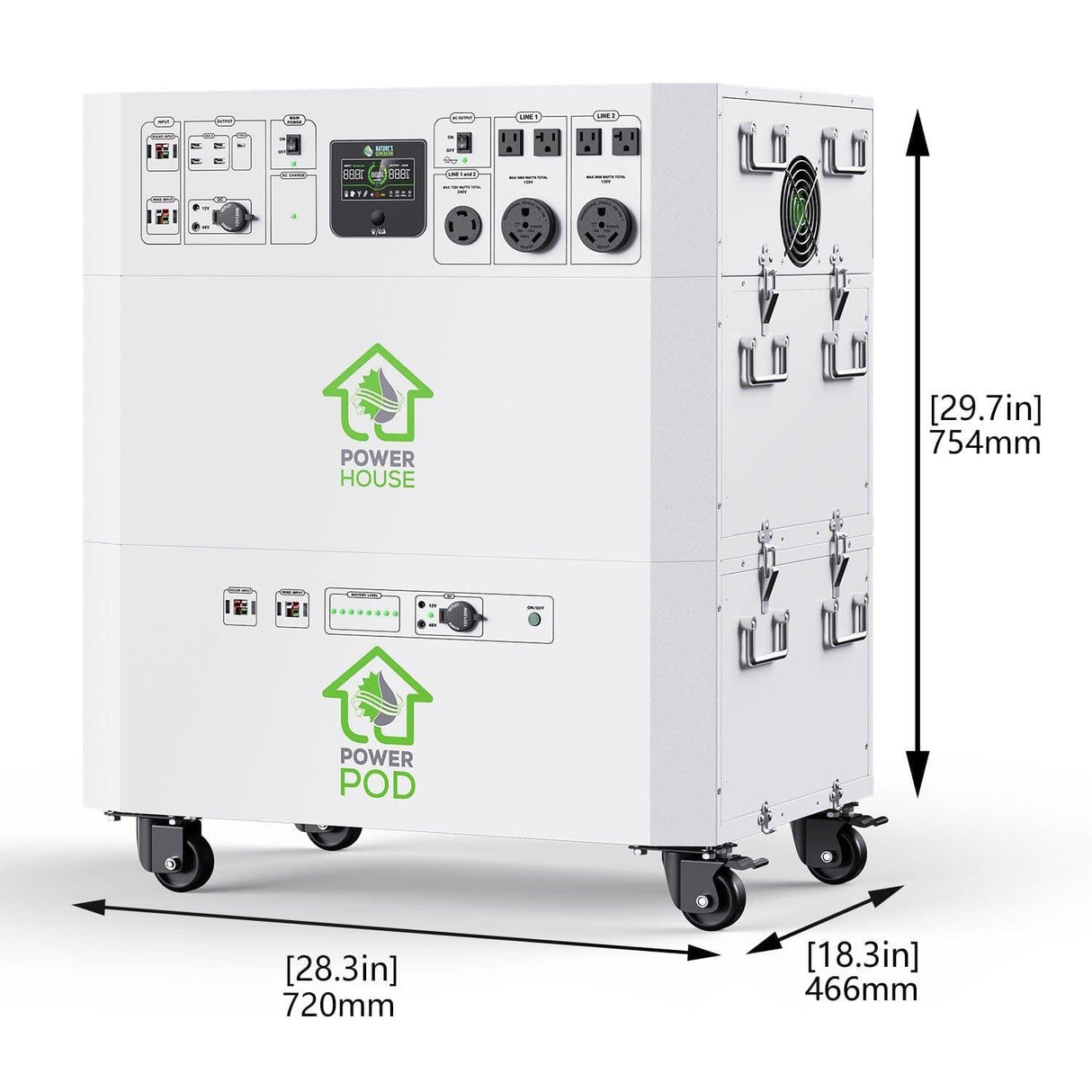 Nature’s Generator Powerhouse with Solar Panel and Transfer Switch