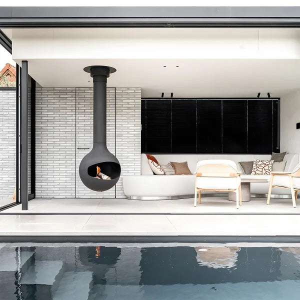 HearthArtSinn Shine 3 Luxury Hanging Spherical Real Fire Fireplace