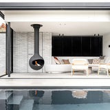 HearthArtSinn Shine 3 Luxury Hanging Spherical Real Fire Fireplace