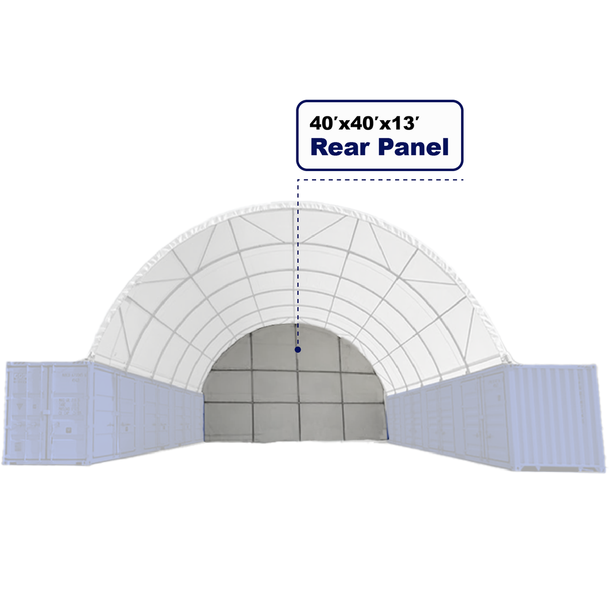 Chery Industrial Back Wall for Container Canopy Shelter 40'x40'x13'