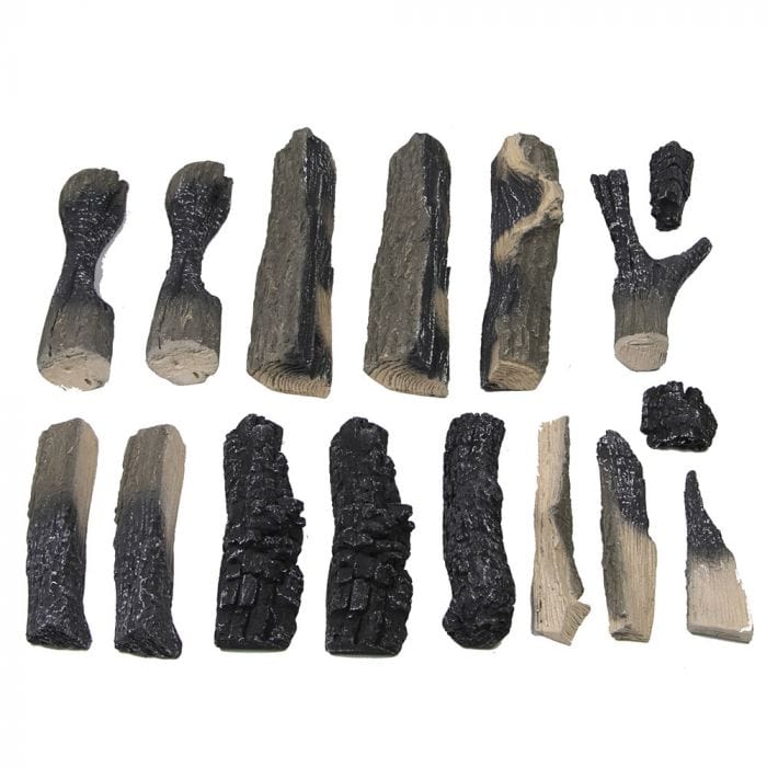 Remii SplitLog 16PCE Deluxe Media Kit 16‑Piece Split Log Set Electric Fireplace Accessory DESIGN‑MEDIA‑SPLITLOG‑16PCE
