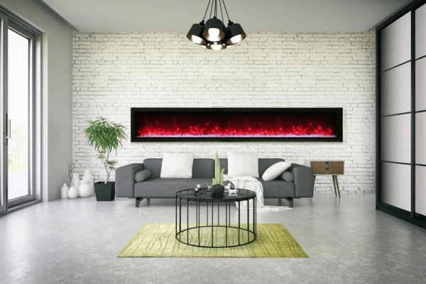 Remii Wall Mount Basic 74" Electric Fireplace 4,500 BTU WM-74-LUMINA