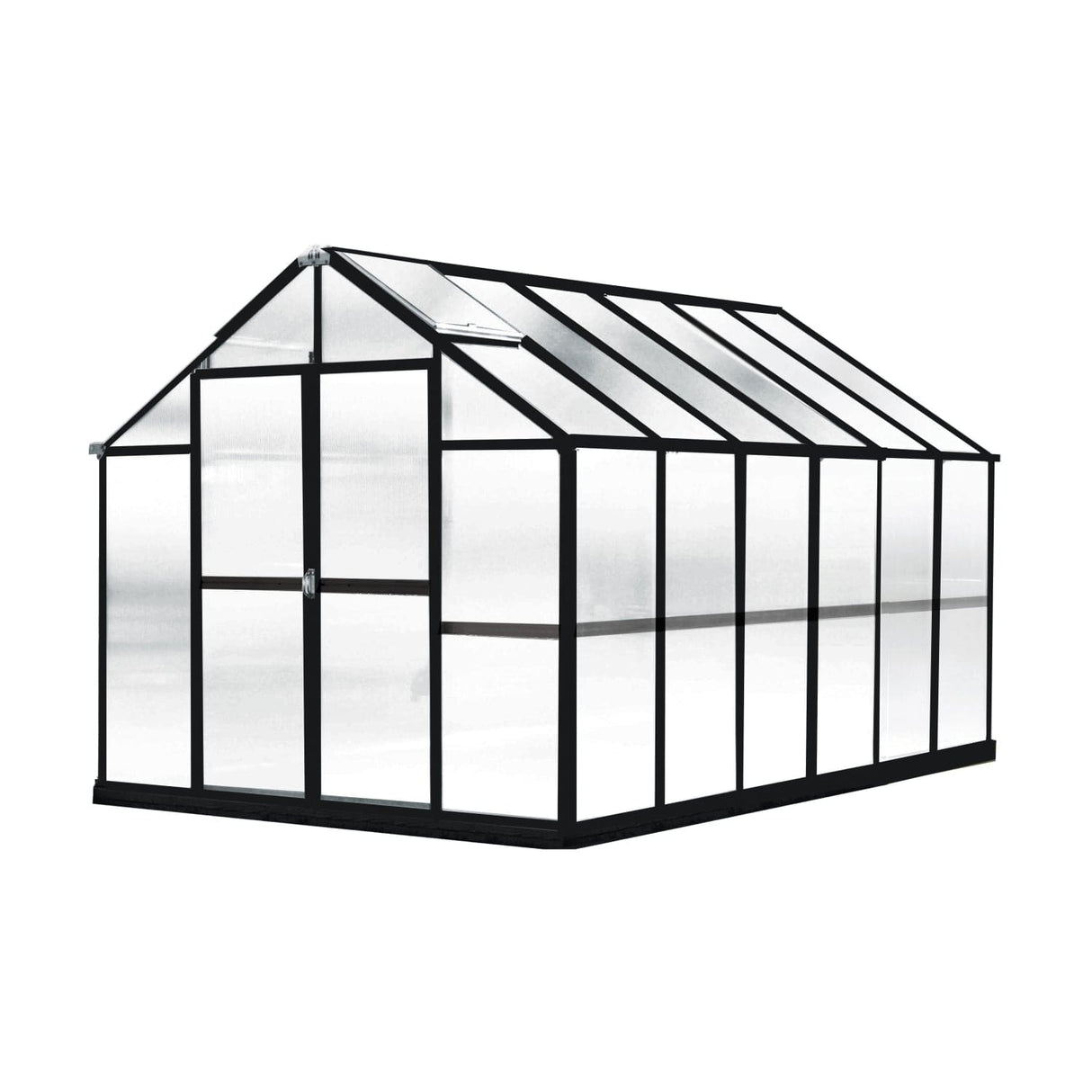 Riverstone MONT Growers Edition 8 ft × 8 ft Aluminum Finish Greenhouse Kit with 8 mm Twin-Wall Polycarbonate