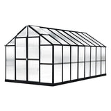 Riverstone MONT Growers Edition 8 ft × 8 ft Aluminum Finish Greenhouse Kit with 8 mm Twin-Wall Polycarbonate