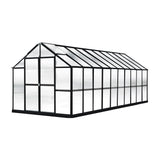Riverstone MONT Growers Edition 8 ft × 8 ft Aluminum Finish Greenhouse Kit with 8 mm Twin-Wall Polycarbonate