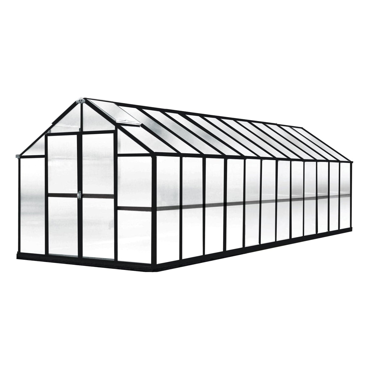 Riverstone MONT Growers Edition 8 ft × 8 ft Aluminum Finish Greenhouse Kit with 8 mm Twin-Wall Polycarbonate