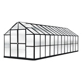 Riverstone MONT Growers Edition 8 ft × 8 ft Aluminum Finish Greenhouse Kit with 8 mm Twin-Wall Polycarbonate