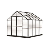 Riverstone MONT Growers Edition 8 ft × 8 ft Aluminum Finish Greenhouse Kit with 8 mm Twin-Wall Polycarbonate