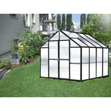 Riverstone MONT Growers Edition 8 ft × 8 ft Aluminum Finish Greenhouse Kit with 8 mm Twin-Wall Polycarbonate