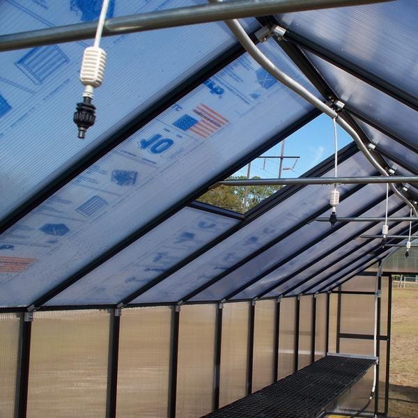 Riverstone MONT Mojave 8 ft Wide Aluminum Finish Solar Greenhouse Kit with 8 mm Twin-Wall Polycarbonate