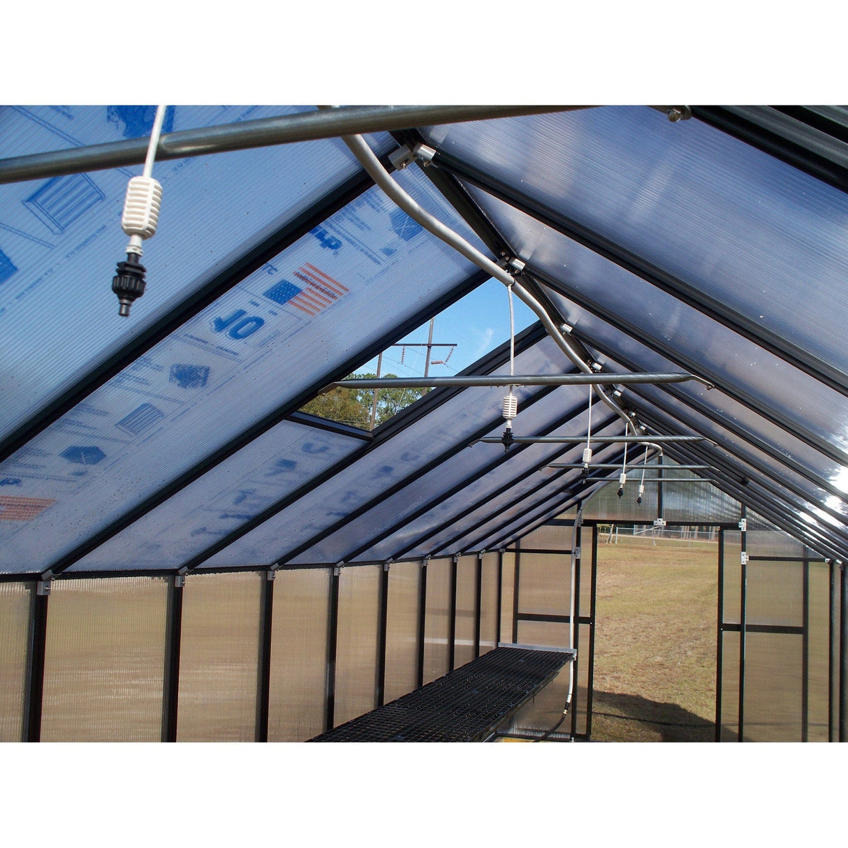 Riverstone MONT Premium 8 ft × 8 ft Black Finish Greenhouse Kit Package with 8 mm Twin-Wall Polycarbonate