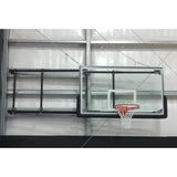 Gared Corner Mount Basketball System Side‑Fold w/ Glass 6′–9′ Complete Wall‑Mounted Package