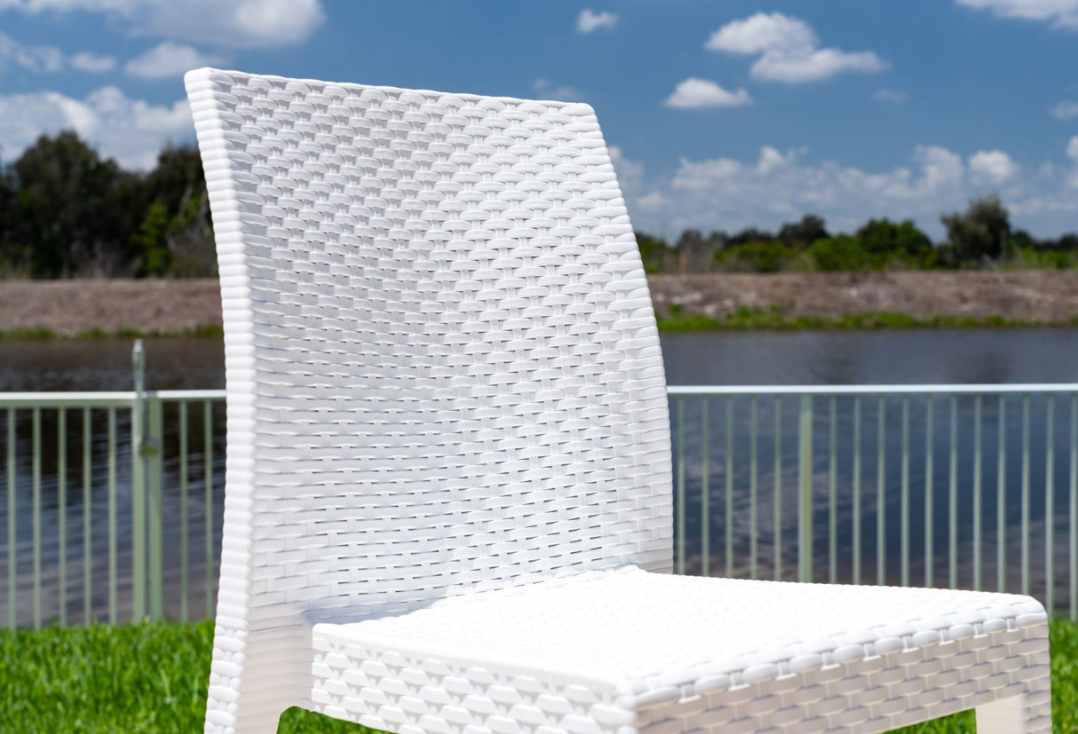 Rainbow Outdoor Siena Set of 2 Stackable Side chair-White