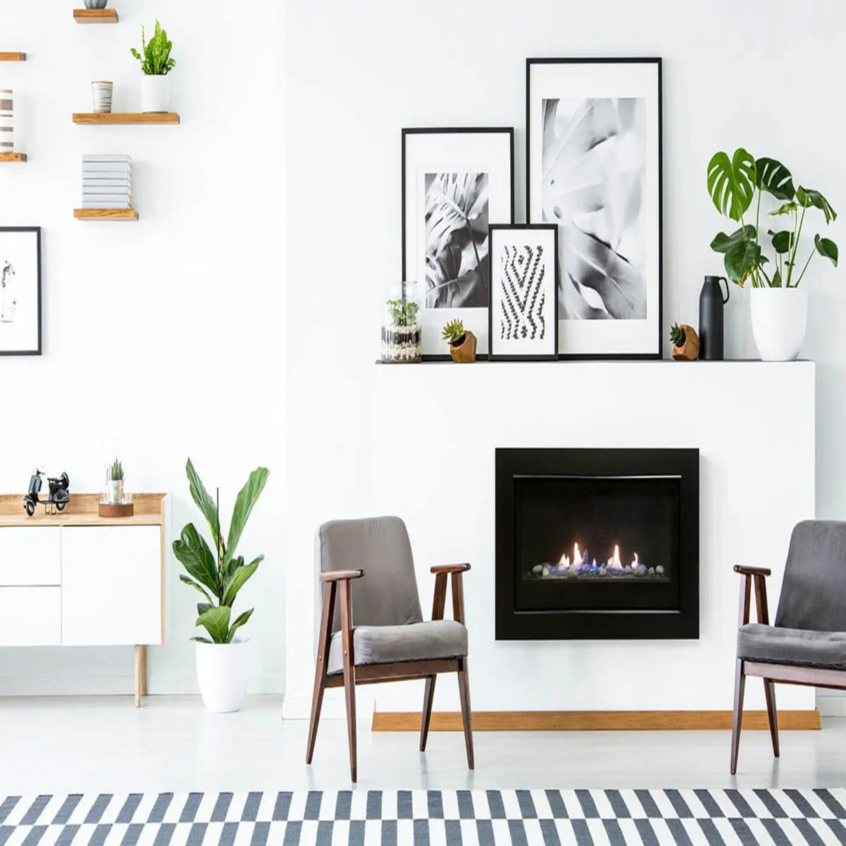 Sierra Flame Stanford 36" Direct Vent Linear Natural Gas Fireplace Electronic Ignition 16,000 BTU BOSTON-36-NG-EI
