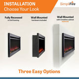 SimpliFire 50-Inch Allusion Slim Wall Mount / Built-In Electric Fireplace