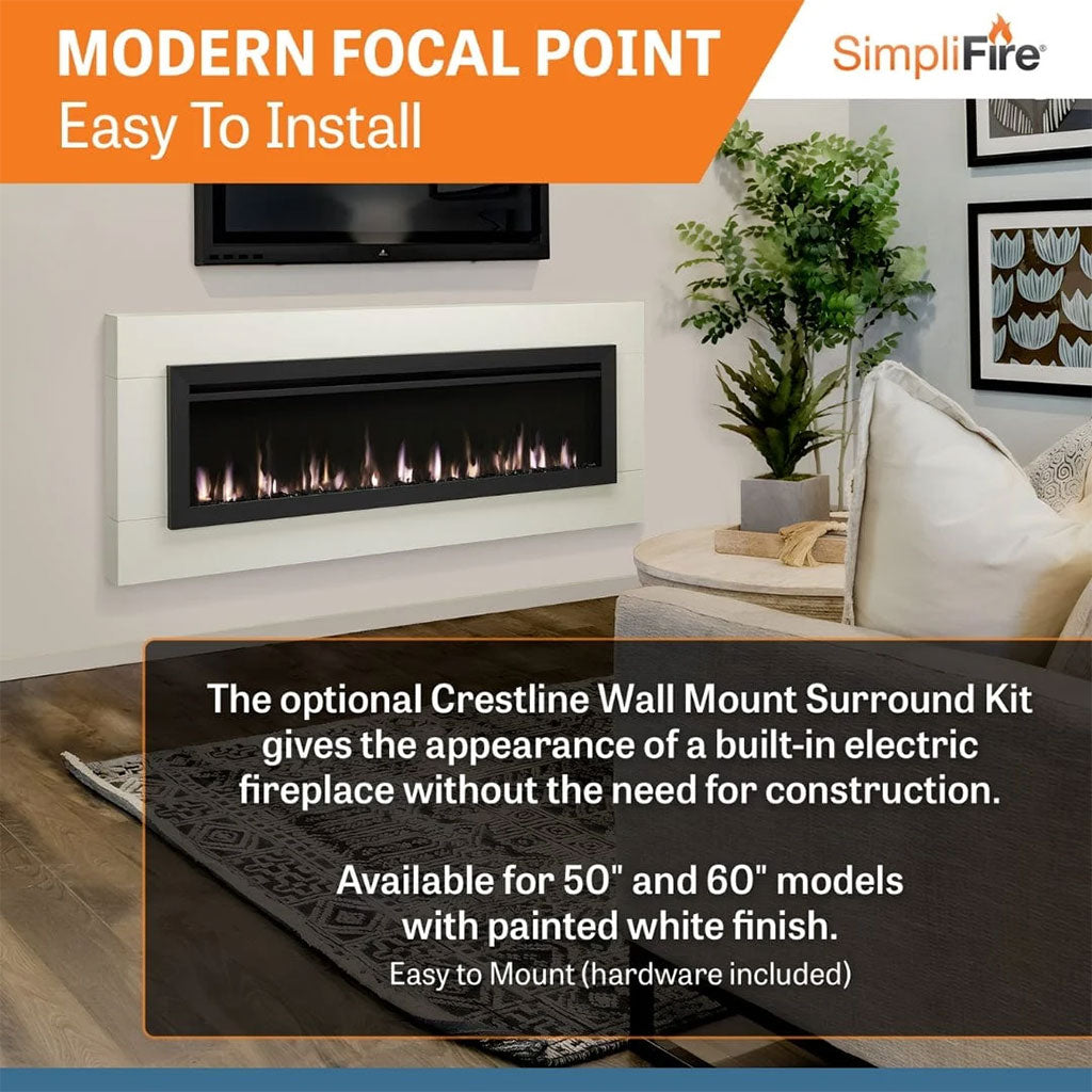 SimpliFire 50-Inch Allusion Slim Wall Mount / Built-In Electric Fireplace