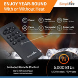 SimpliFire 50-Inch Allusion Slim Wall Mount / Built-In Electric Fireplace
