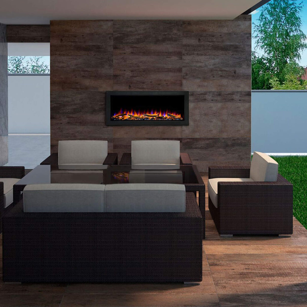 SimpliFire Forum Outdoor Electric Fireplace